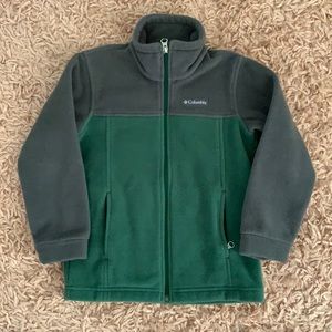 Kids Columbia Green and Grey Fleece Jacket XS 6/7